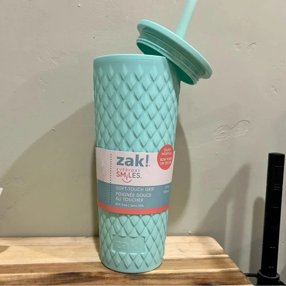 zak! Mint Green Tumbler with Sealing Lid + straw. Soft-Touch Grip. 24oz. NWTS!! - Picture 10 of 12